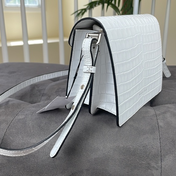 MARGE SHERWOOD ~ Croc Embossed White Vintage Brick Matiss Shoulder Bag ~ NWT! - Picture 5 of 10